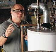 Woodside CA plumber installs an intake line for a 40 gallon water heater